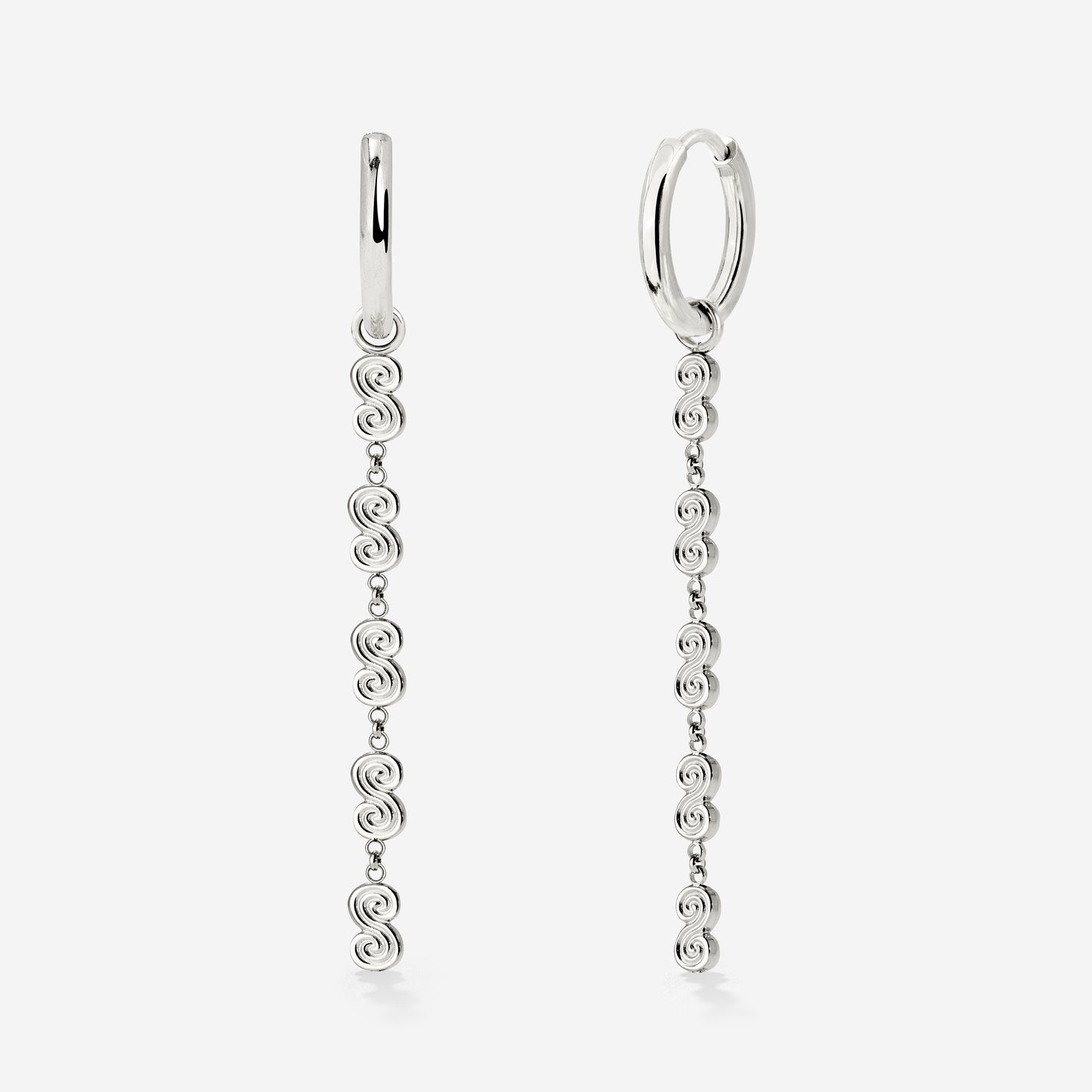 Serpent's Whisper Hoop Set Small Silver