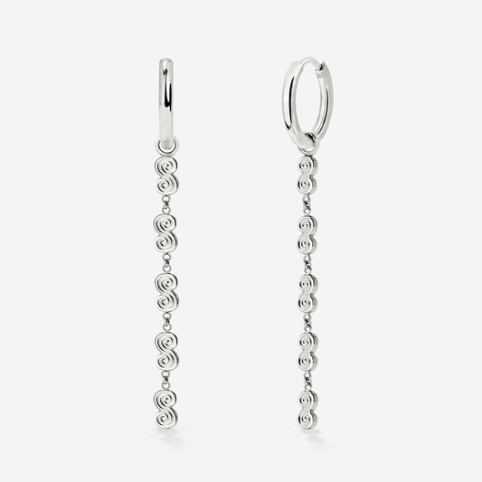 Serpent's Whisper Hoop Set Small Silver