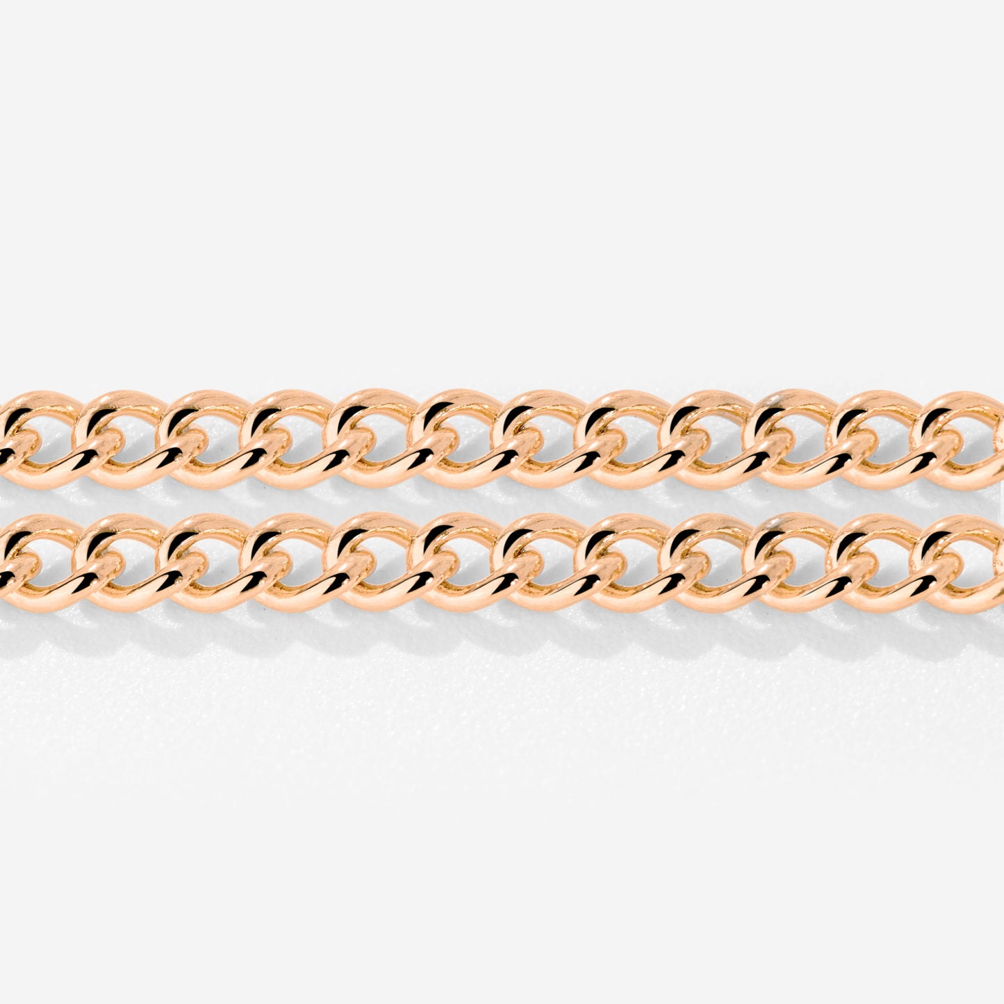 Curb Chain Double Bracelet Rose Gold