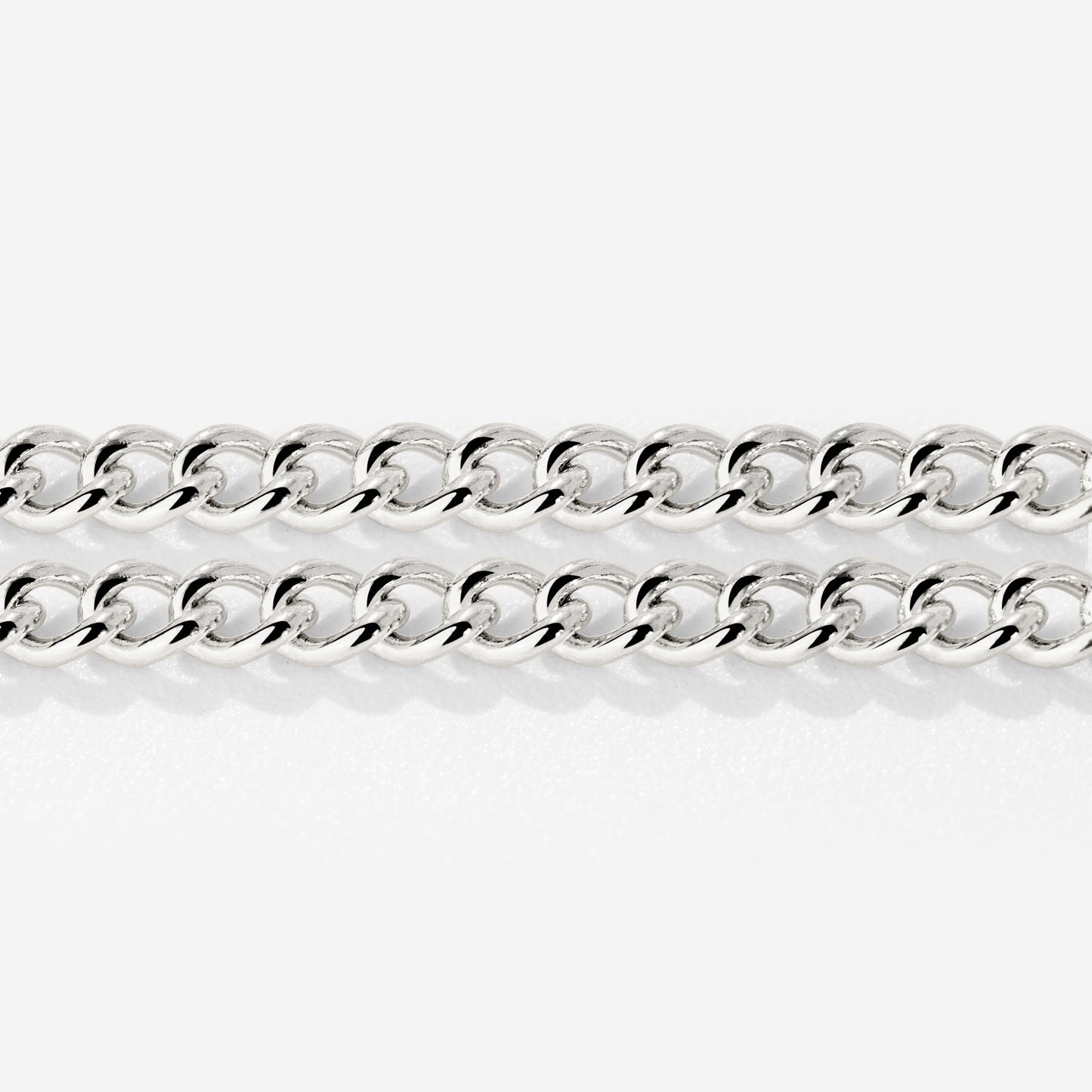 Curb Chain Double Bracelet Silver