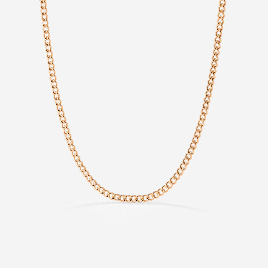 Curb Chain Necklace Rose Gold