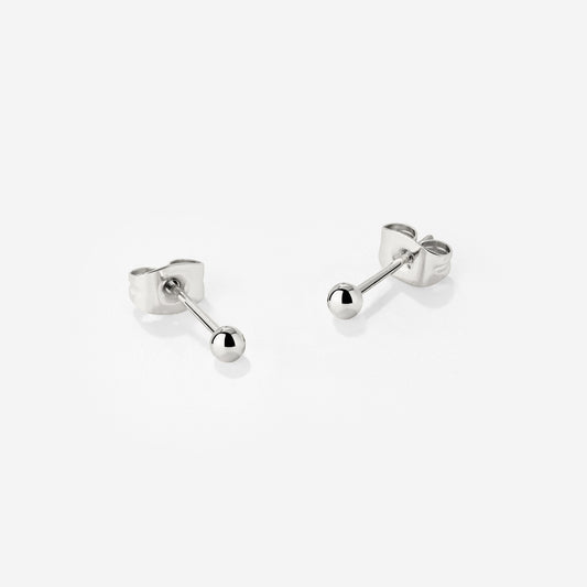 Delicate Bead Studs Silver
