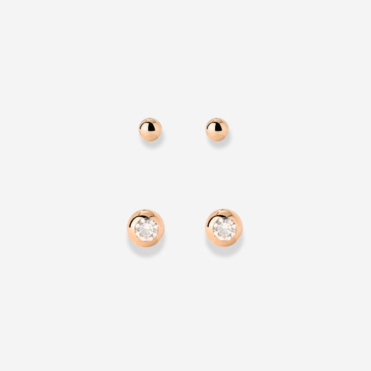 Delicate Gleam Stud Bundle Rose Gold