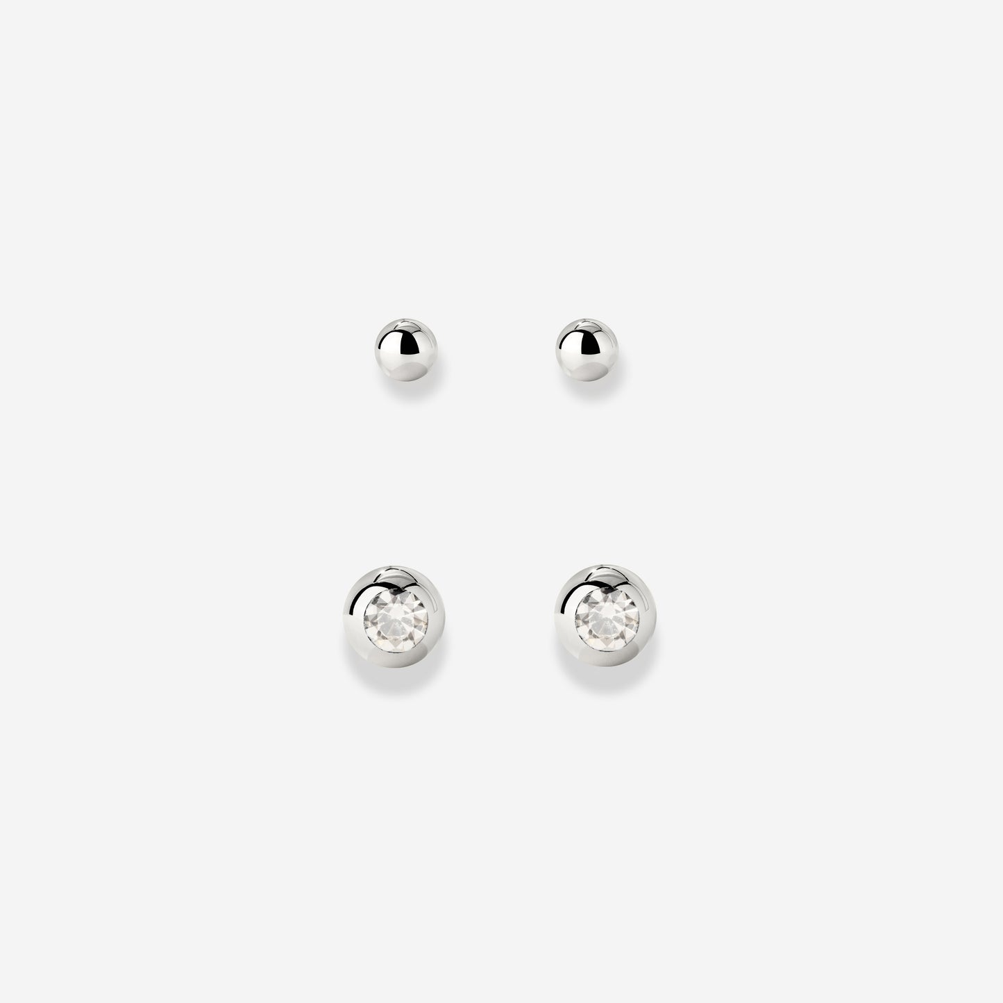 Delicate Gleam Stud Bundle Silver