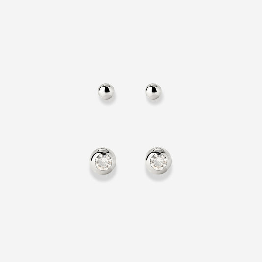 Delicate Gleam Stud Bundle Silver