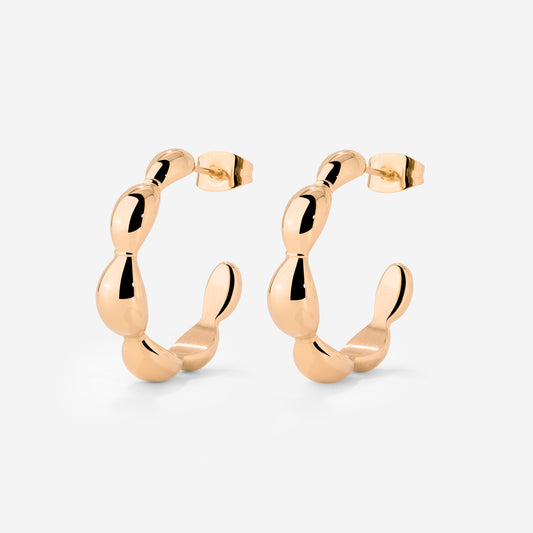 Graceful Curves Hoop Studs Rose Gold