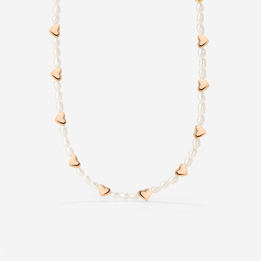 Love Pearls Necklace Rose Gold