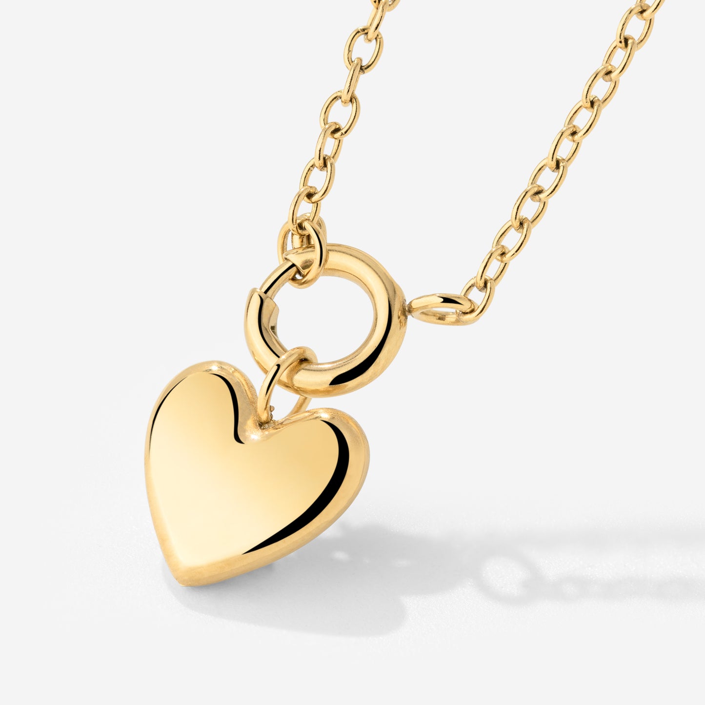 Lovely Heart Classic Chain Necklace Set Gold