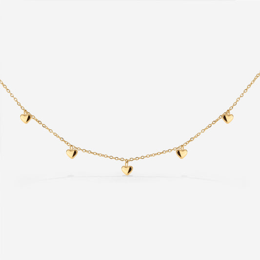 Lovely Heart Choker Gold