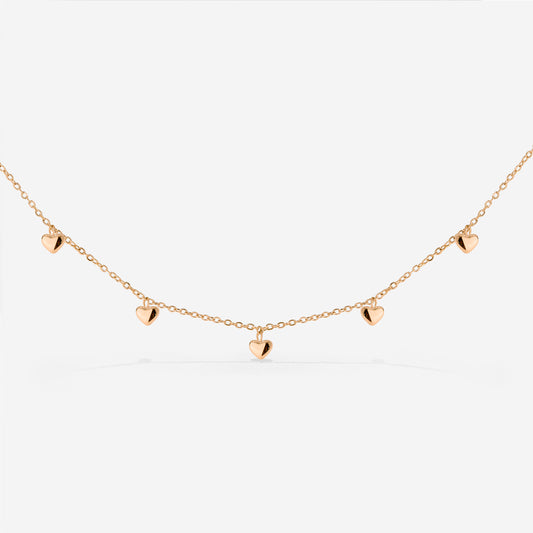 Lovely Heart Choker Rose Gold
