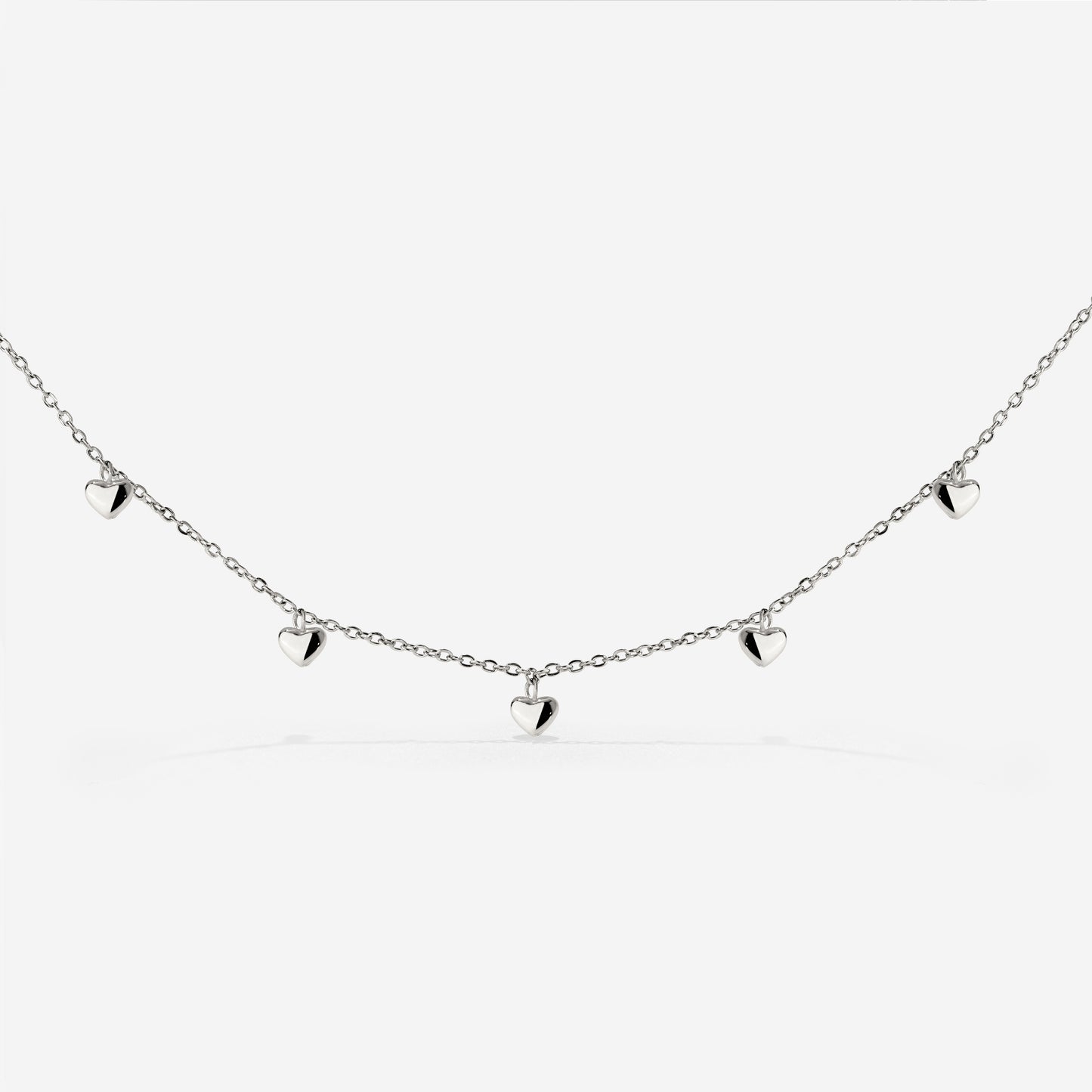 Lovely Heart Choker Silver