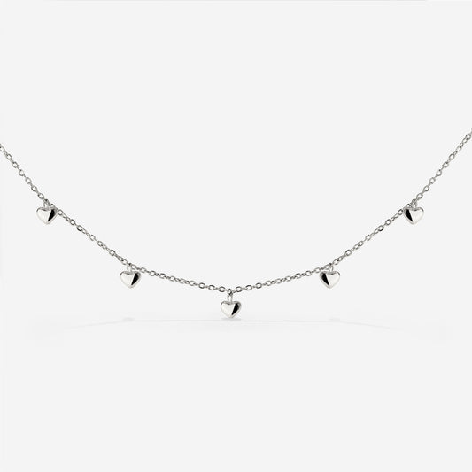 Lovely Heart Choker Silver