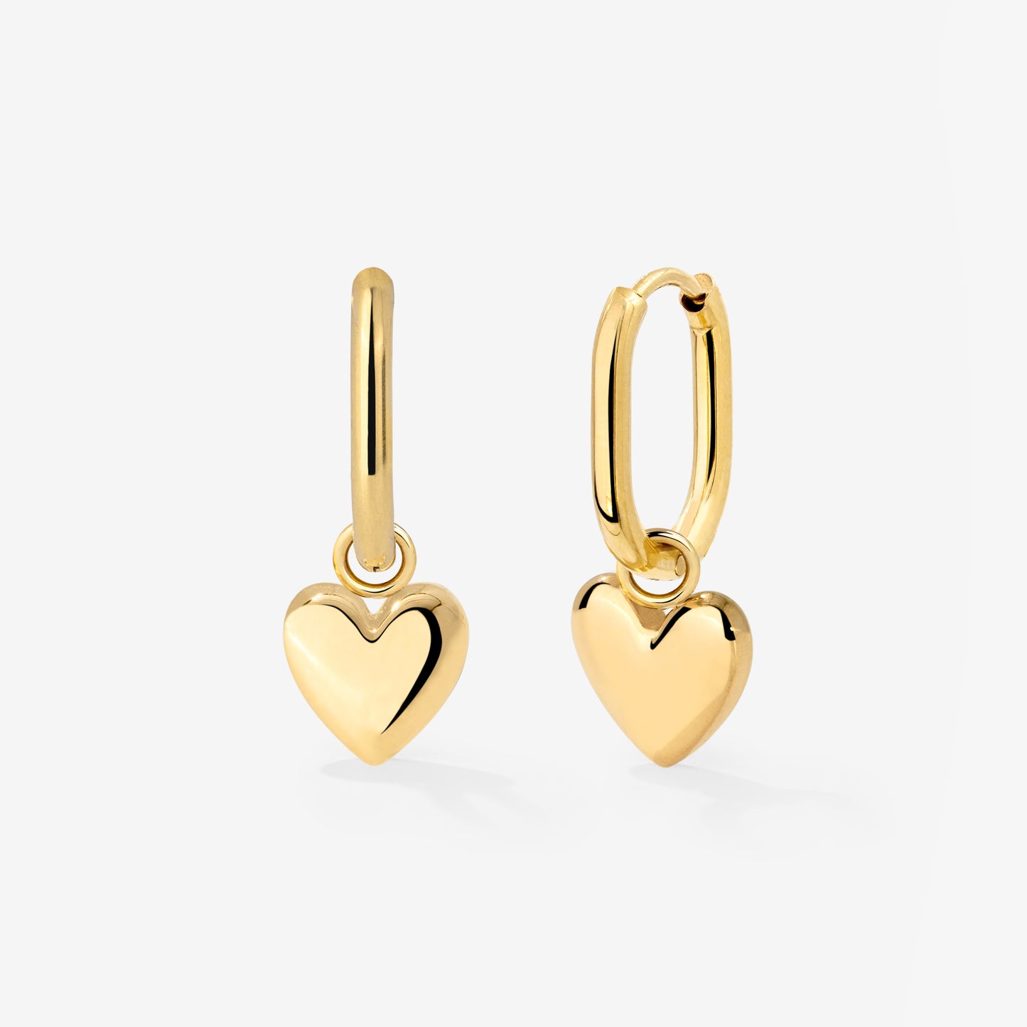 Lovely Heart Oval Hoop Set Baby Gold