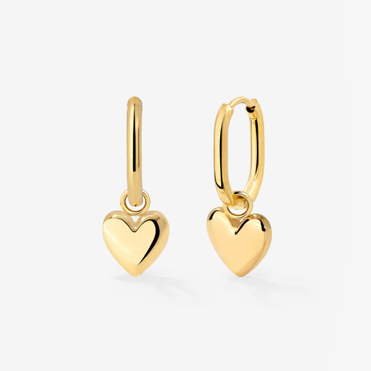 Lovely Heart Oval Hoop Set Baby Gold