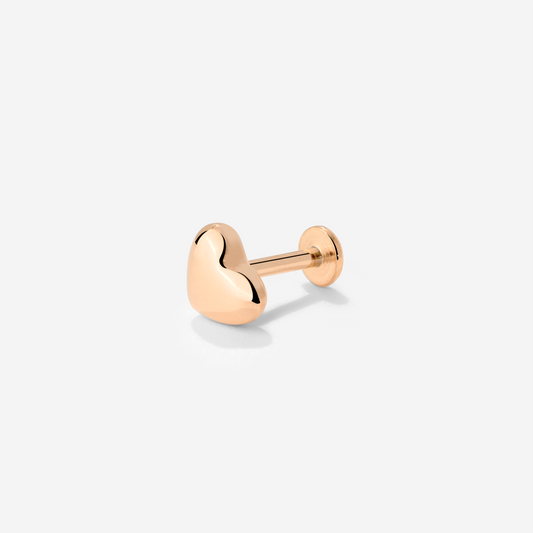 Lovely Heart Piercing Stud Rose Gold