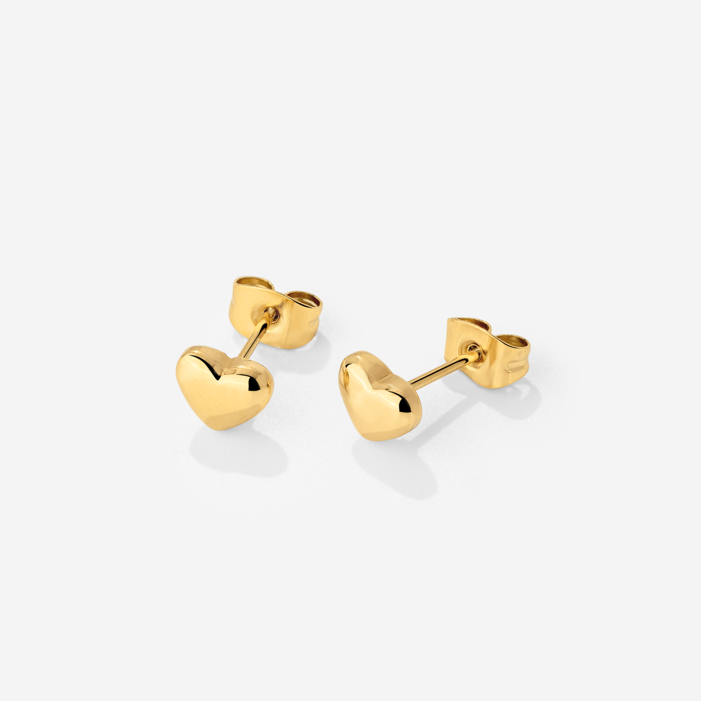 Lovely Heart Studs Gold