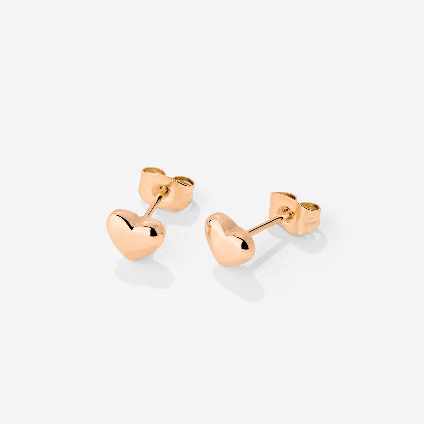 Lovely Heart Studs Rose Gold