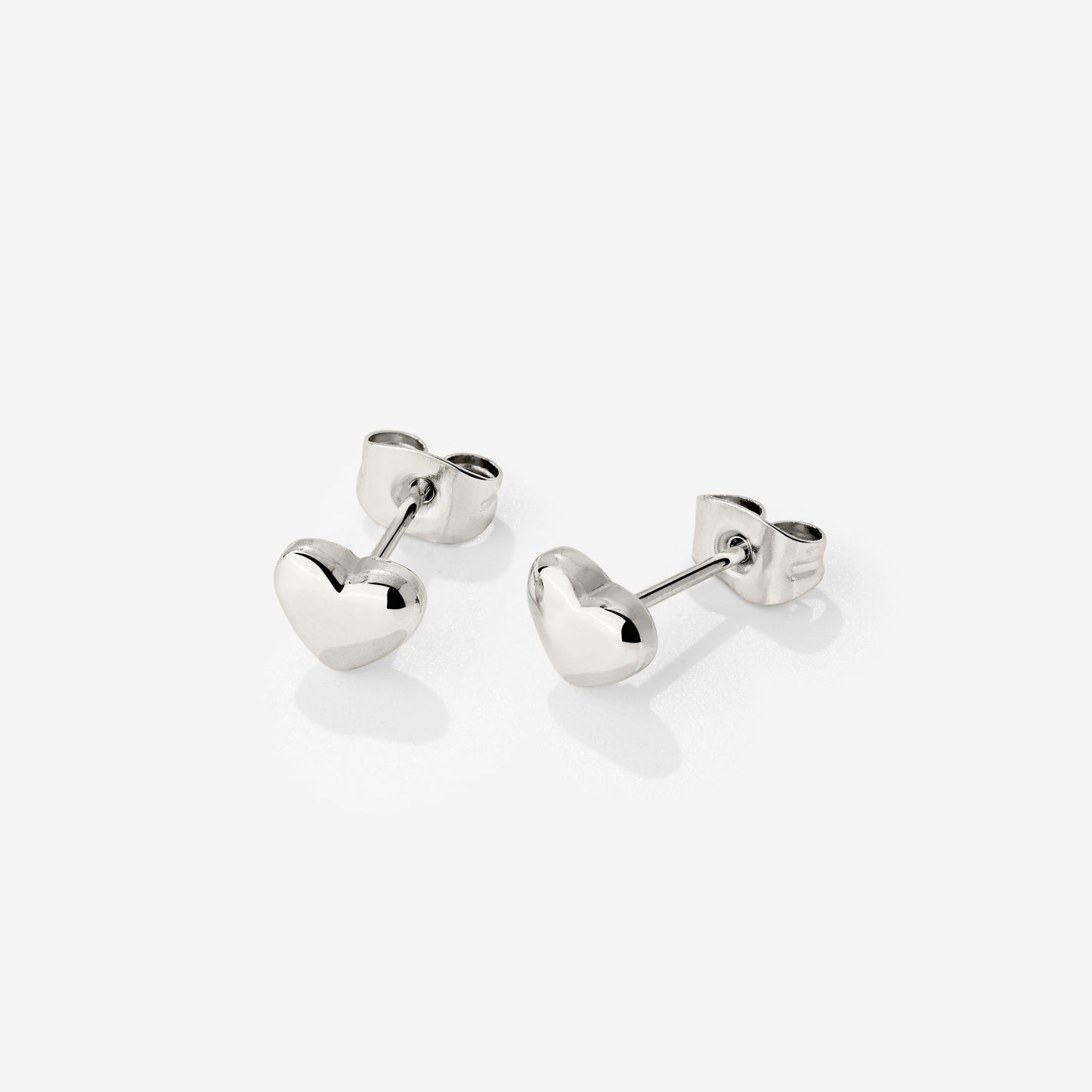 Lovely Heart Studs Silver