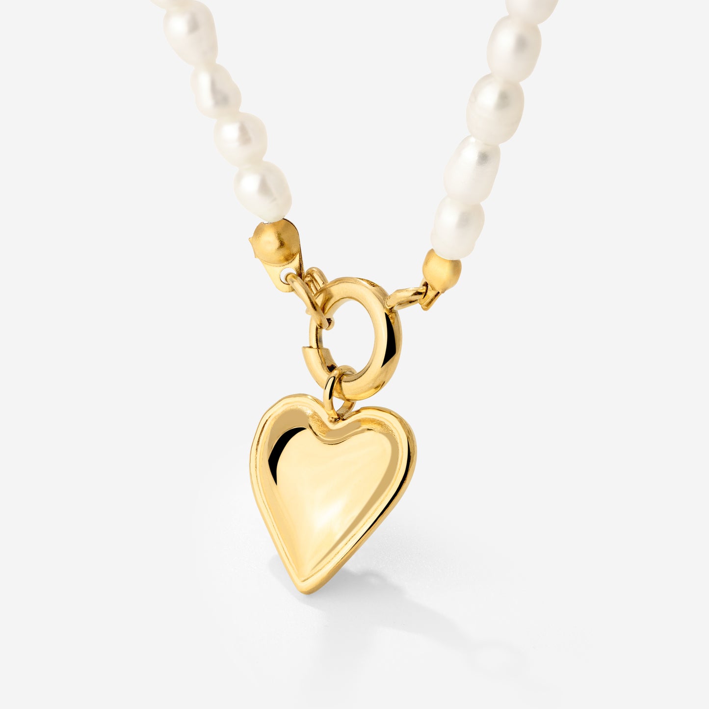 Heartie Pearly Necklace Set Gold