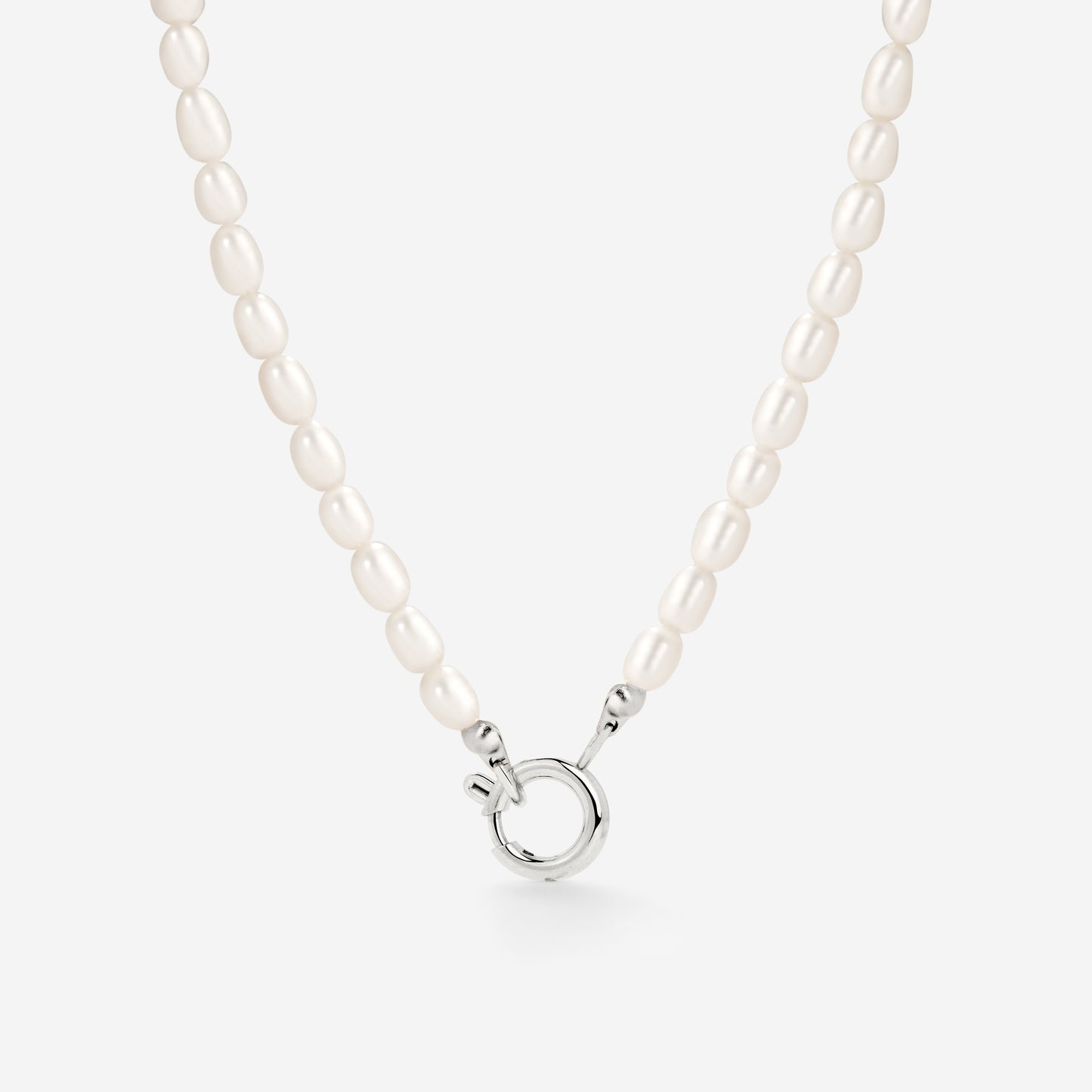 Pearly Charm Necklace Silver