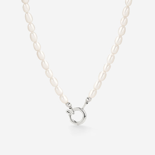 Pearly Charm Necklace Silver