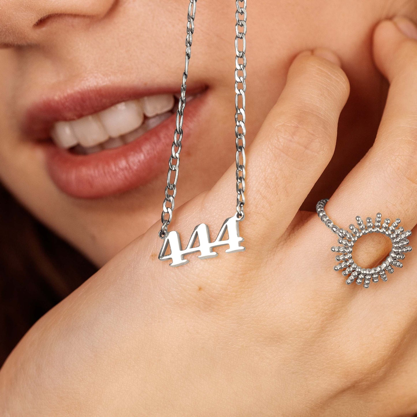 Angel Number Necklace Silver