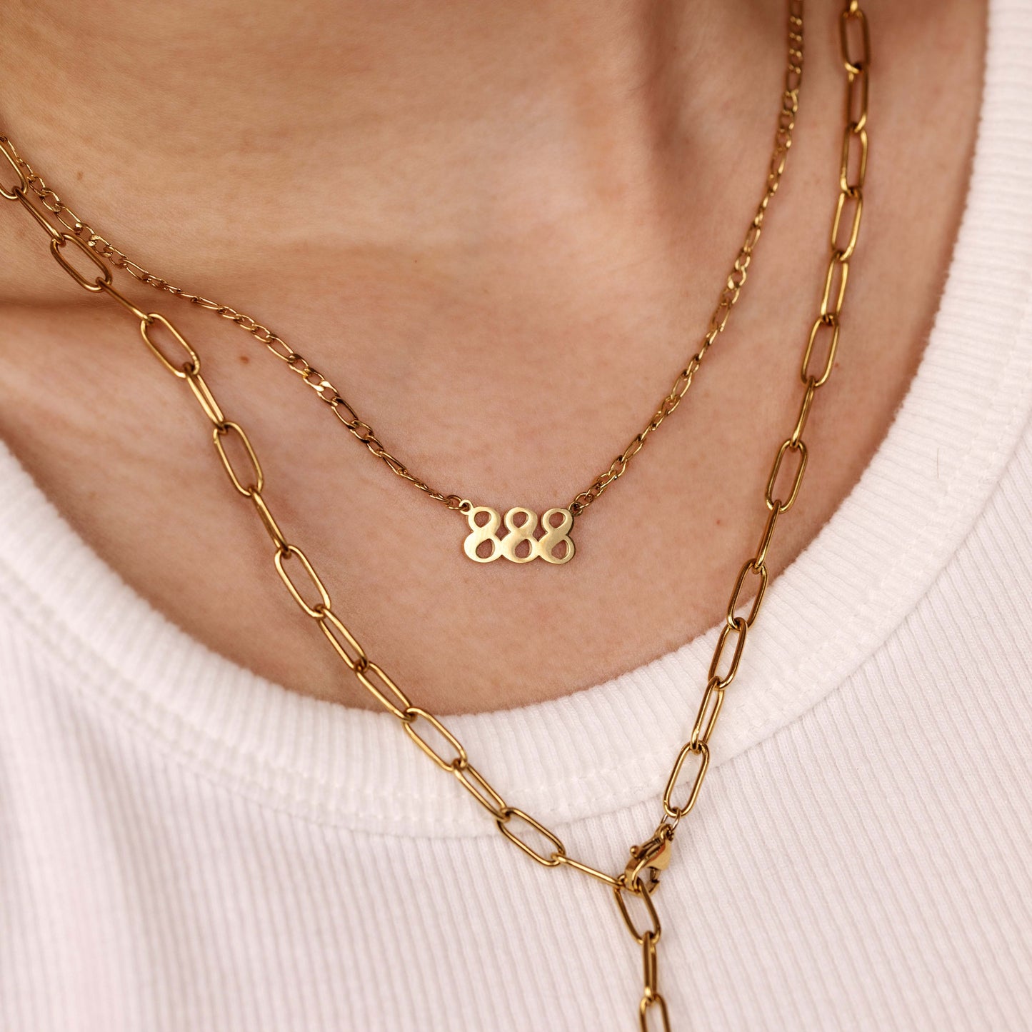 Angel Number Necklace Gold