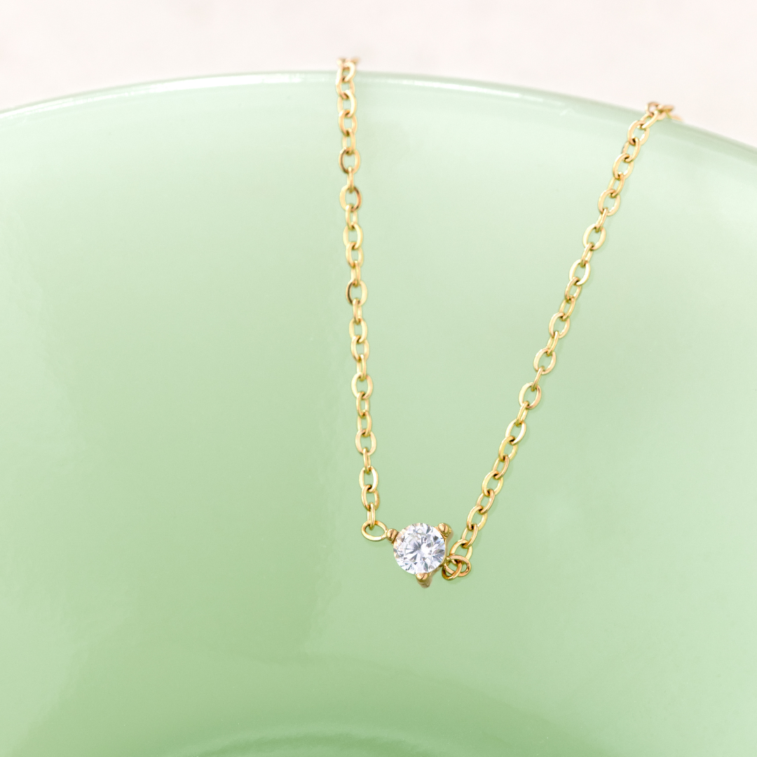 Solitaire Stone Choker Silver