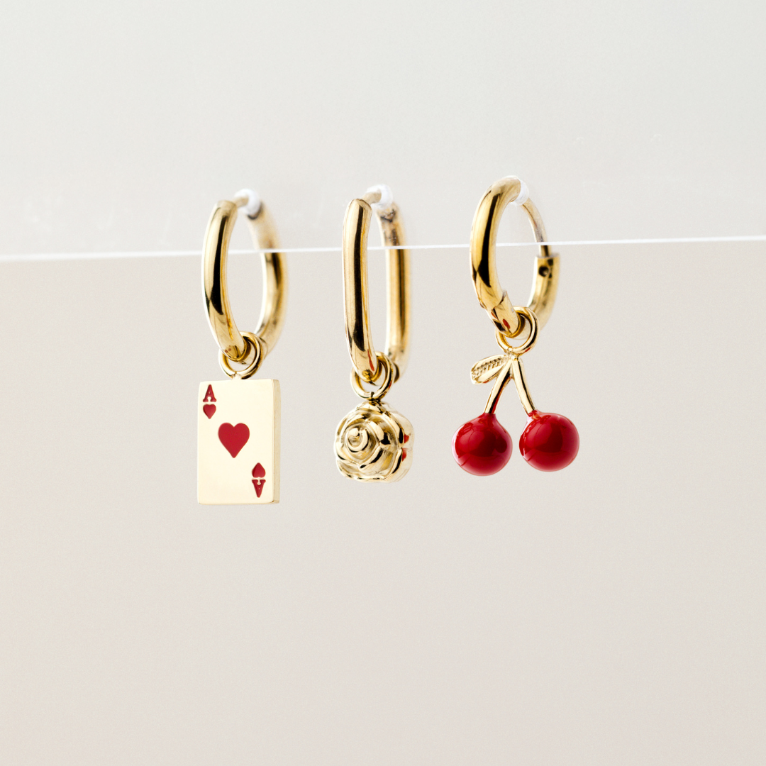 Very Cherry Hoop Set Baby Rose Gold