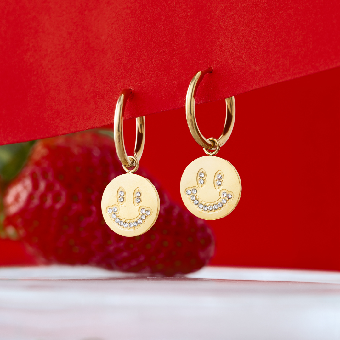 Dazzling Smile Hoop Set Medium Silver