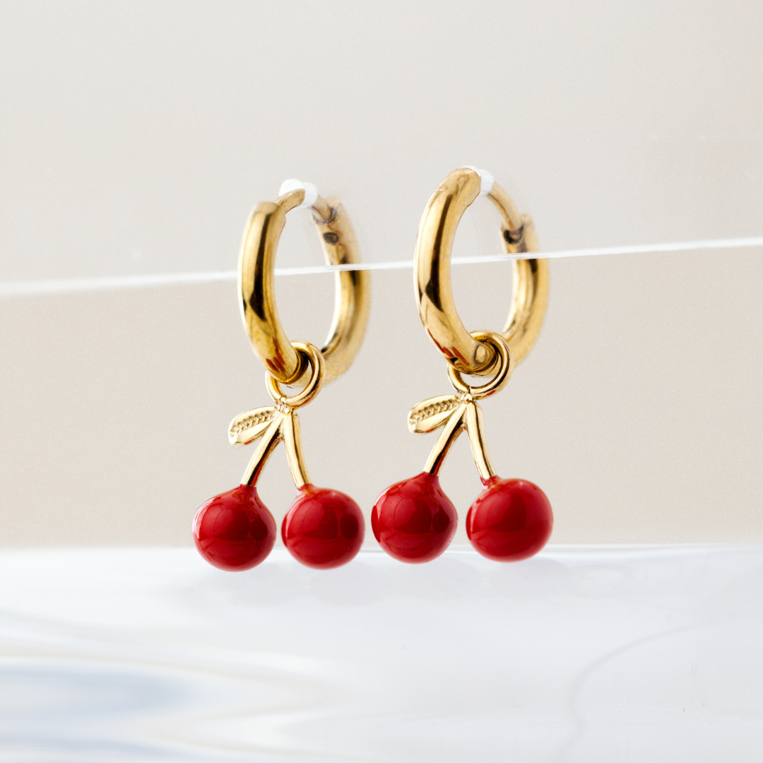 Very Cherry Hoop Set Baby Silver