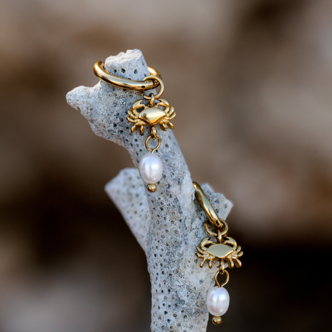 Crab Chaser Hoop Set Small Rose Gold