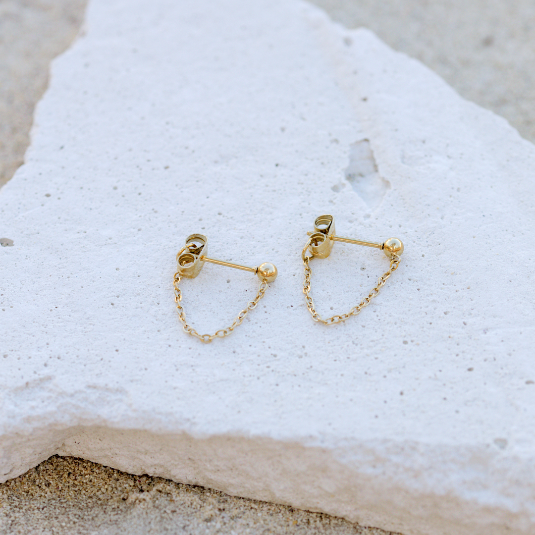 Chained Studs Silver