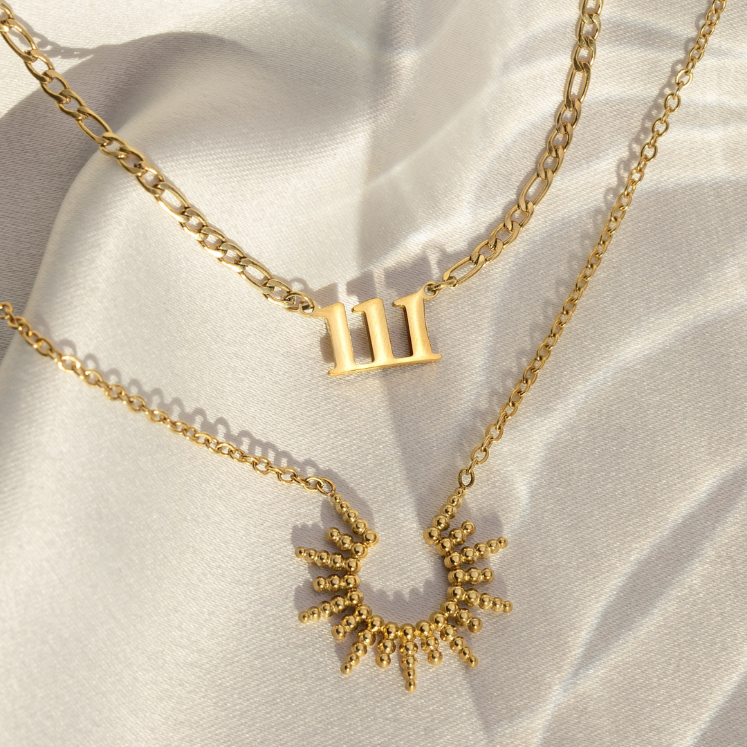 Angel Number Necklace Gold