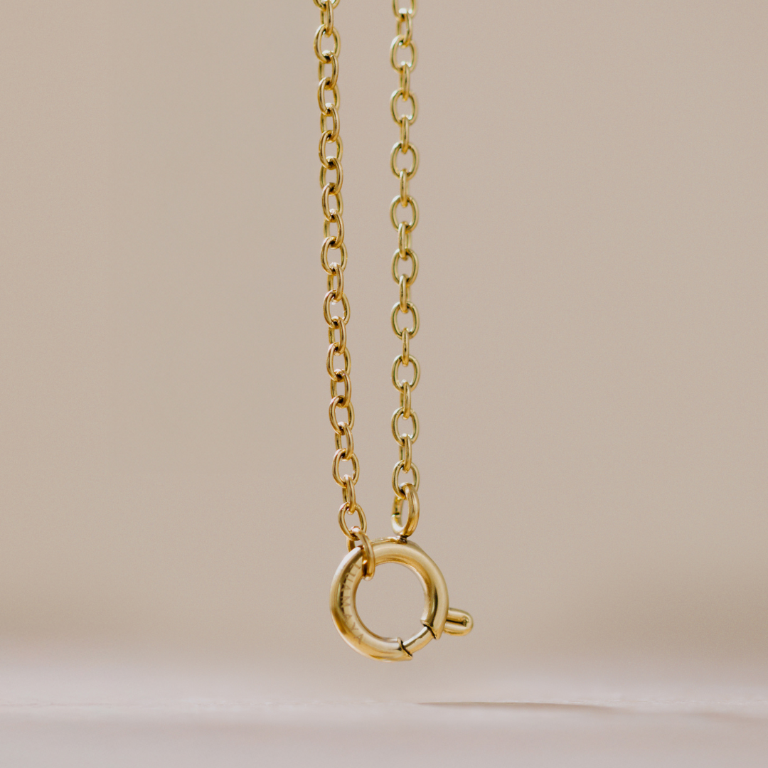 Classic Chain Charm Necklace Rose Gold