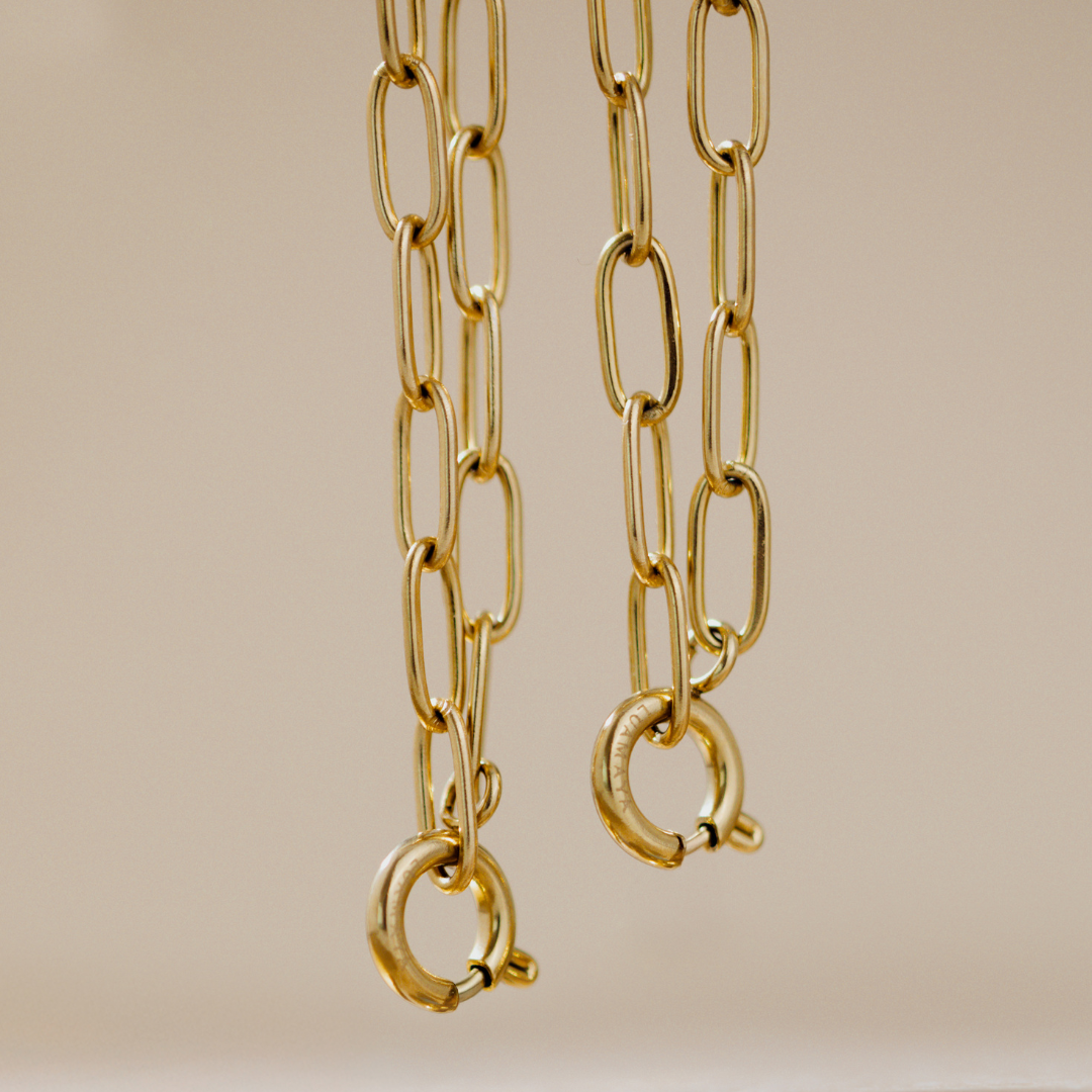 Oval Links Charm Necklace Rose Gold