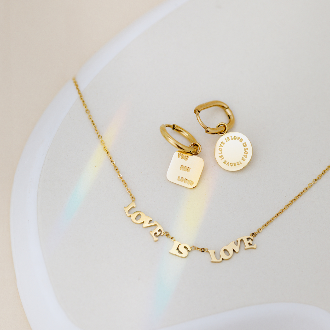 Love is Love Necklace Gold