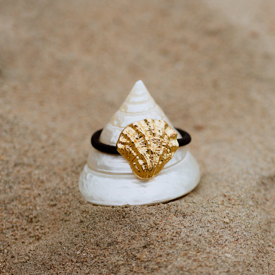 Shell Hair Tie Black