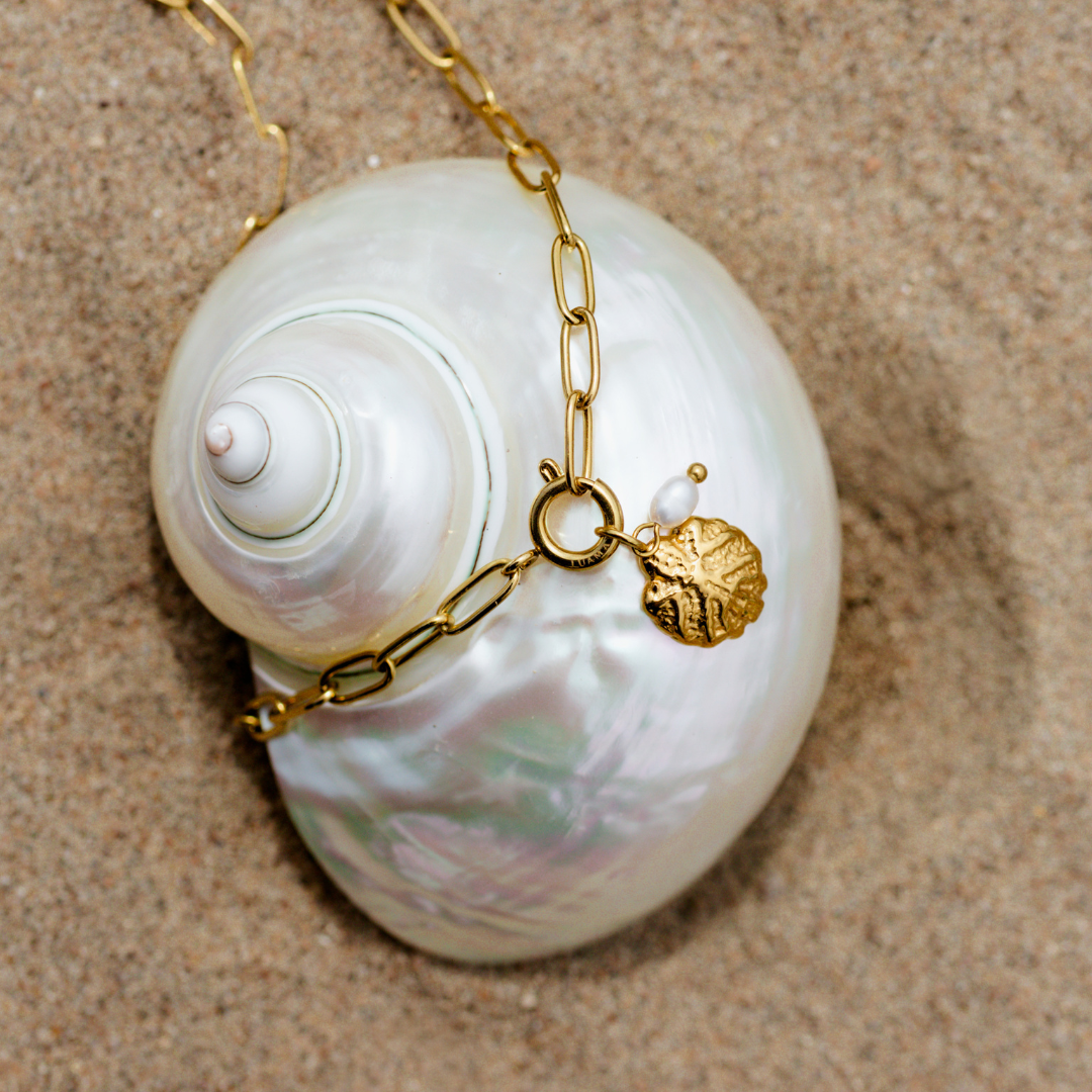 Ocean Lovers Oval Links Necklace Set Rose Gold