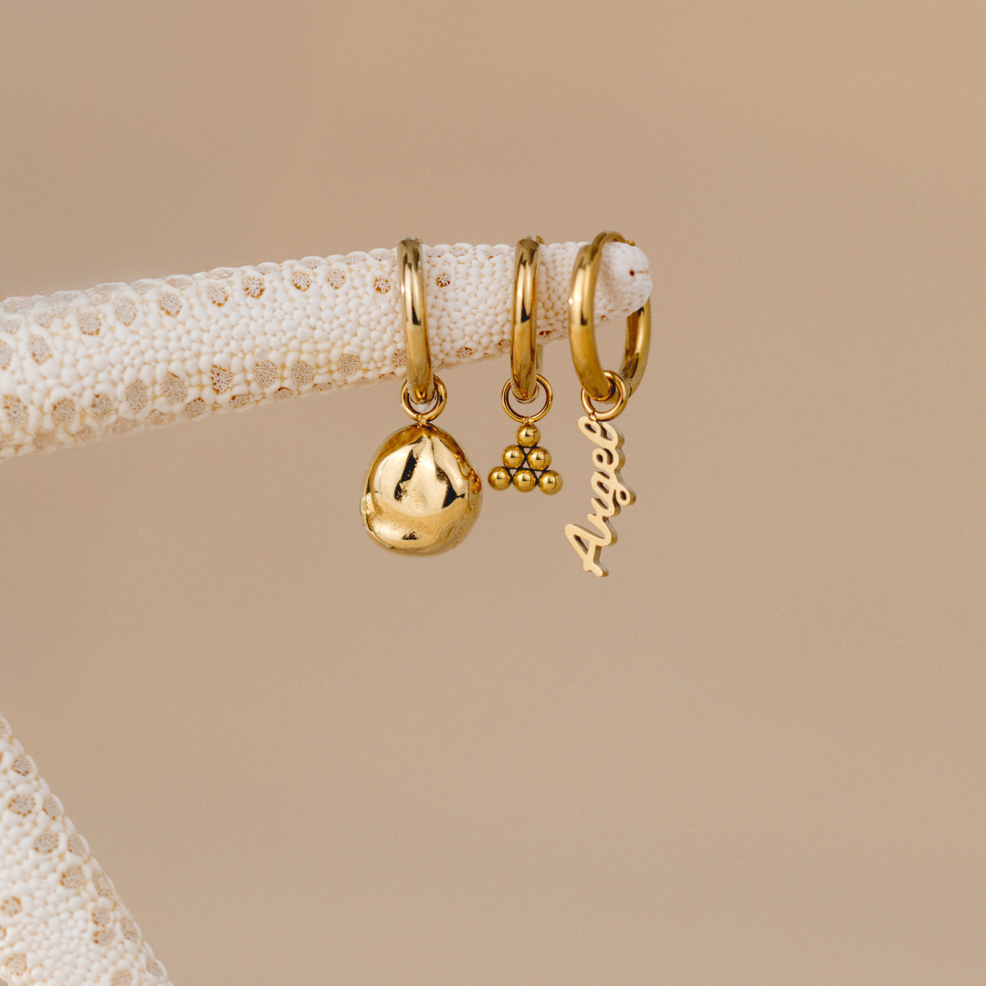 Tiny Beads Hoop Set Small Silver