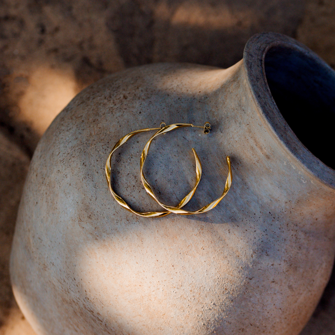 Sahira Hoop Studs Large Silver