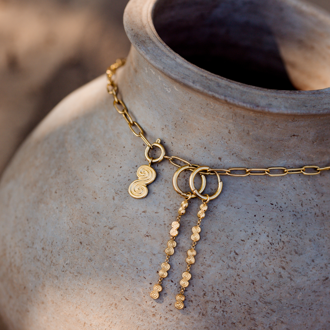 Serpent's Whisper Hoop Set Small Rose Gold