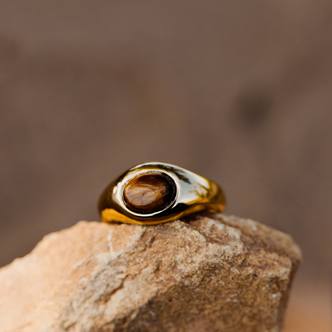 Tiger's Eye Ring Gold