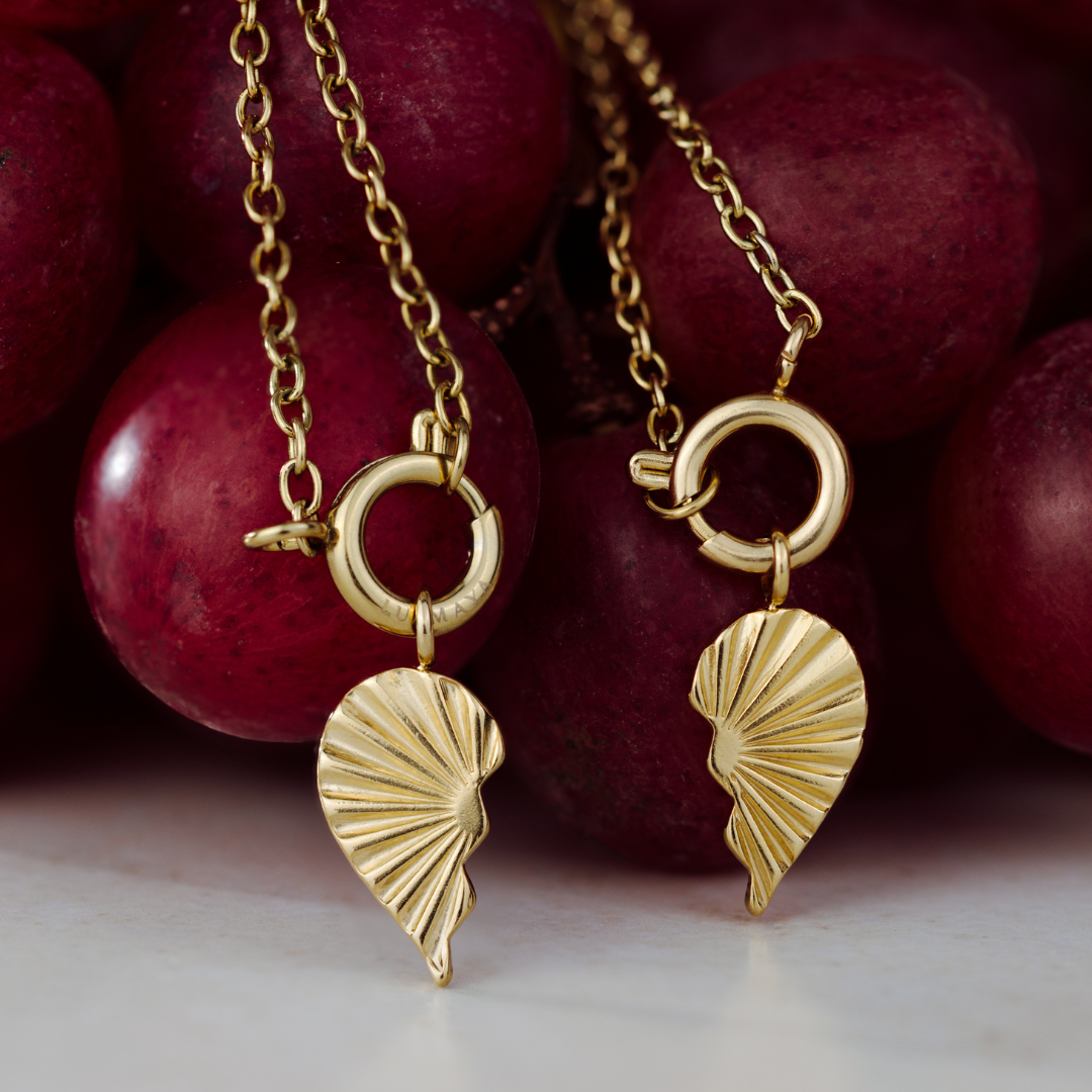 Twin Flame Right Classic Chain Necklace Set Rose Gold