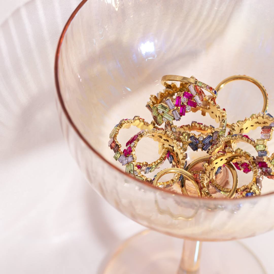 Double Rainbow Ring Rose Gold