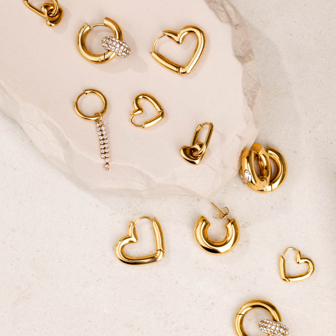 Phat Heart Hoops Small Rose Gold