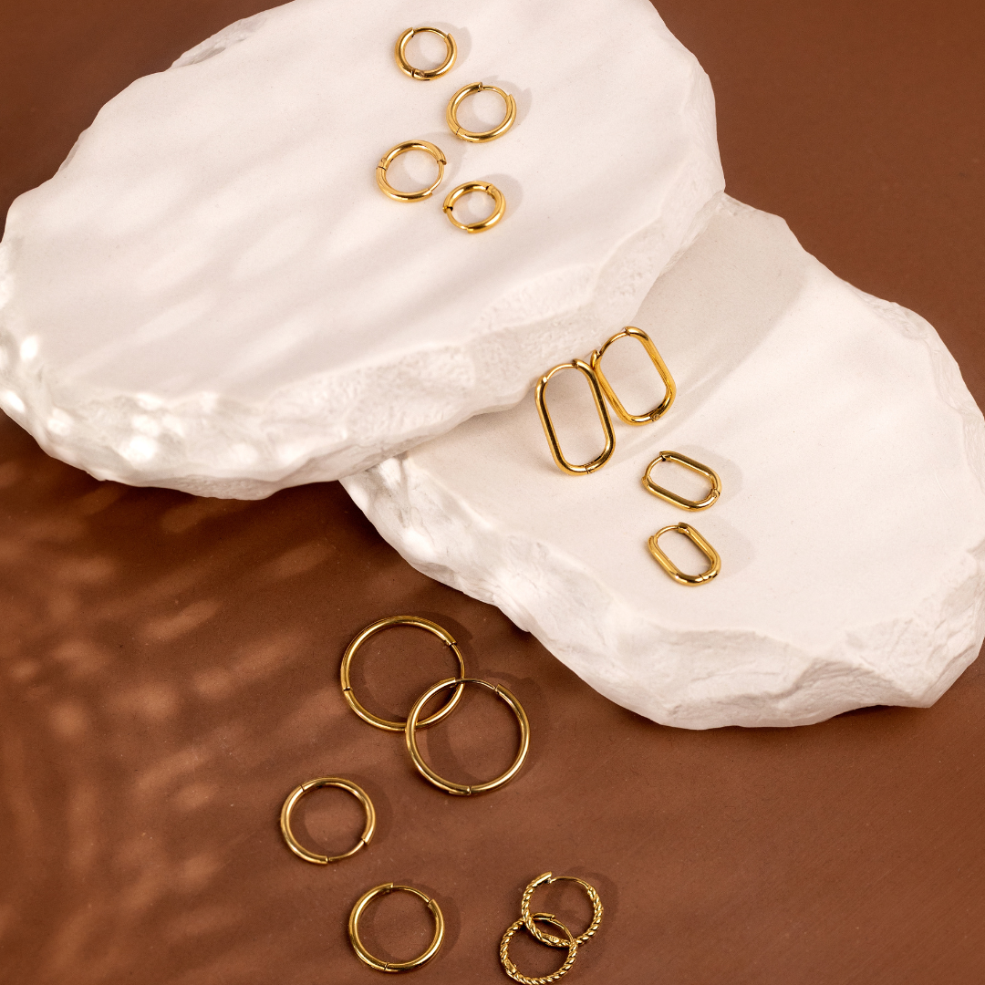 Clean Hoop Set Small Rose Gold
