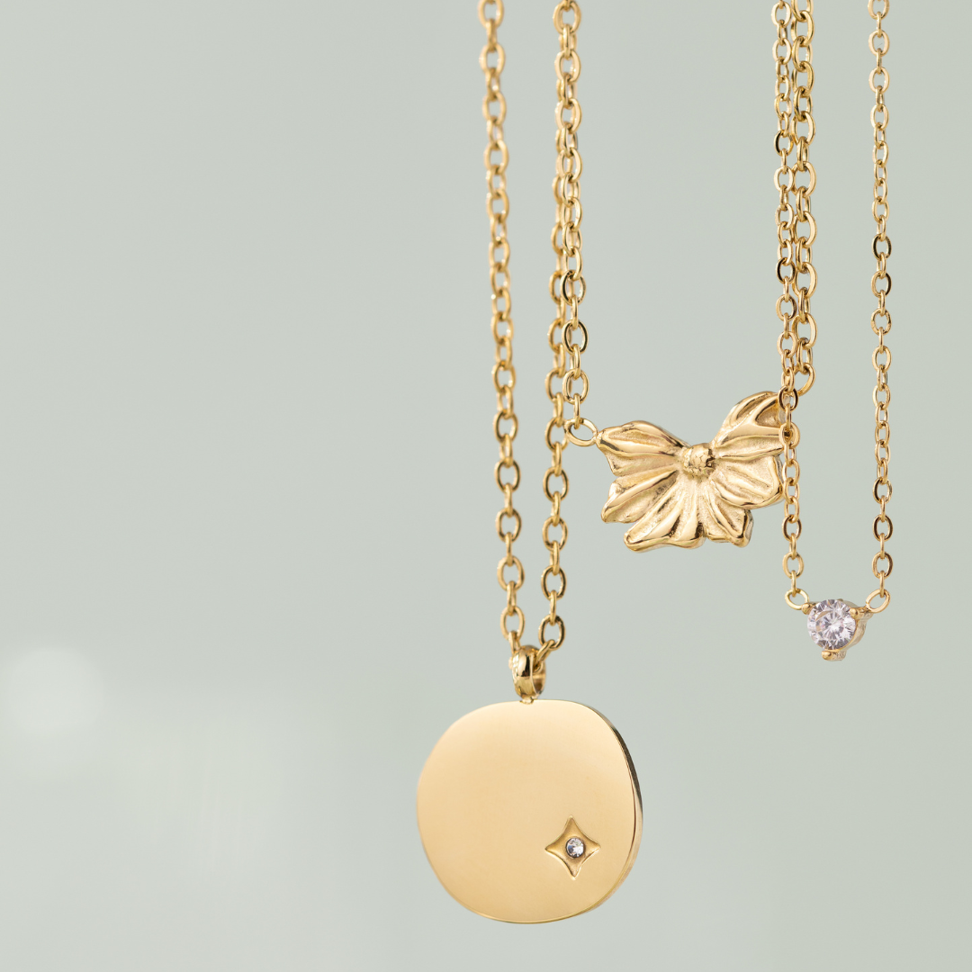 Solitaire Stone Choker Gold