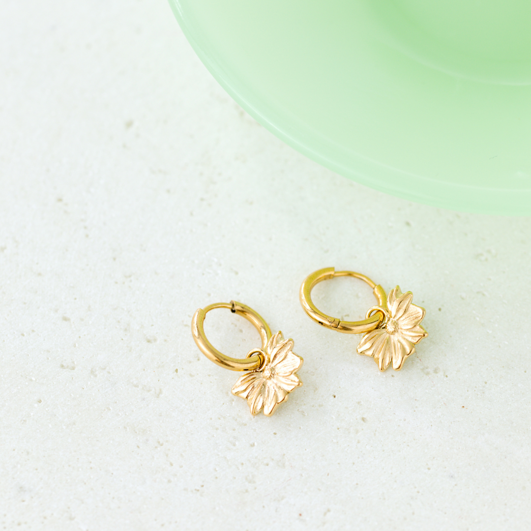Eternal Bloom Hoop Set Small Rose Gold