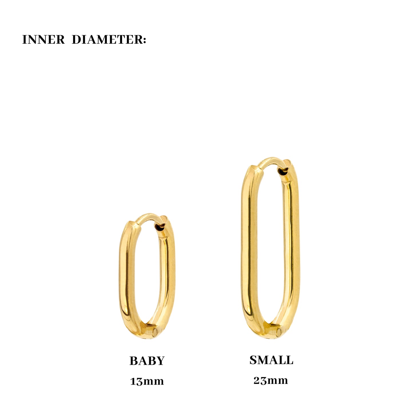 Oval Clean Hoop Set Rose Gold